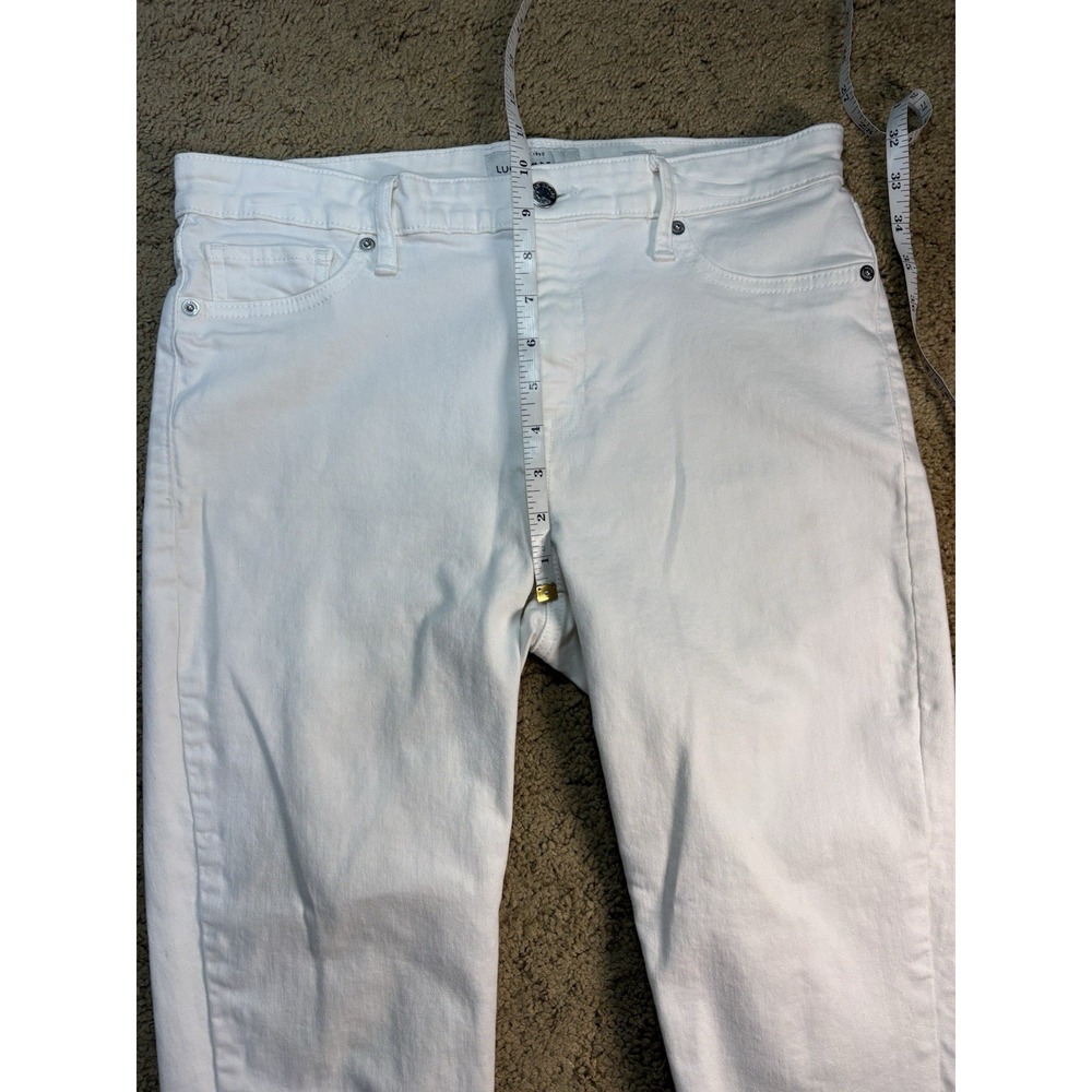 Lucky Brand Ava Skinny Jeans Women Size 10/30 White Mid Rise Preppy - Picture 7 of 9